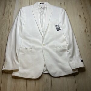 NWT Express Blazer Slim Fit Suit Jacket Sport Coat White Men's Size 40R